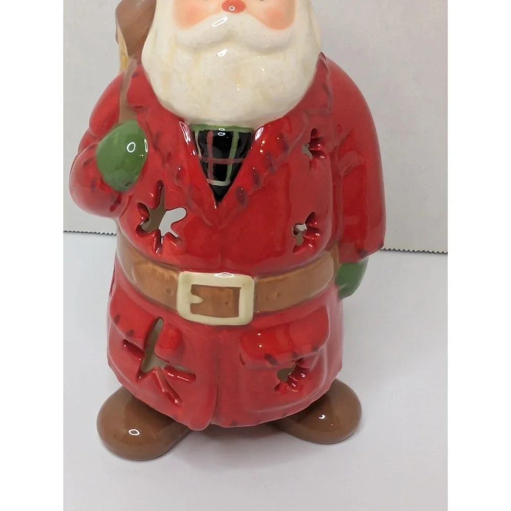 Vintage Hallmark Santa Claus Tea Light Candle Holder Christmas Holiday Home Deco